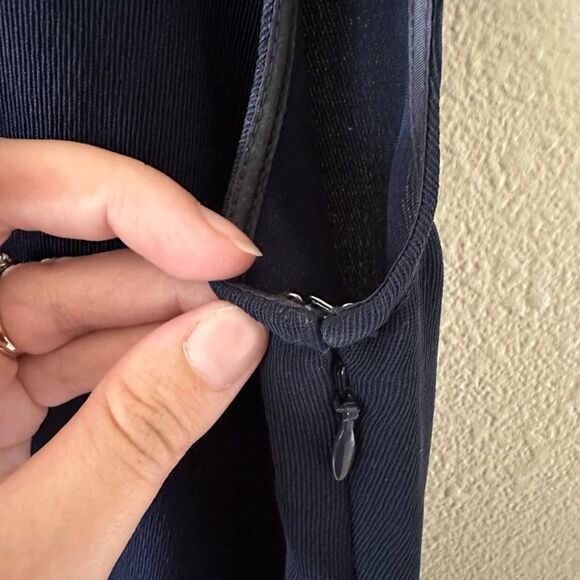 J Crew Textured Layered Sheath Dress Navy Size 2 - Picture 5 of 8